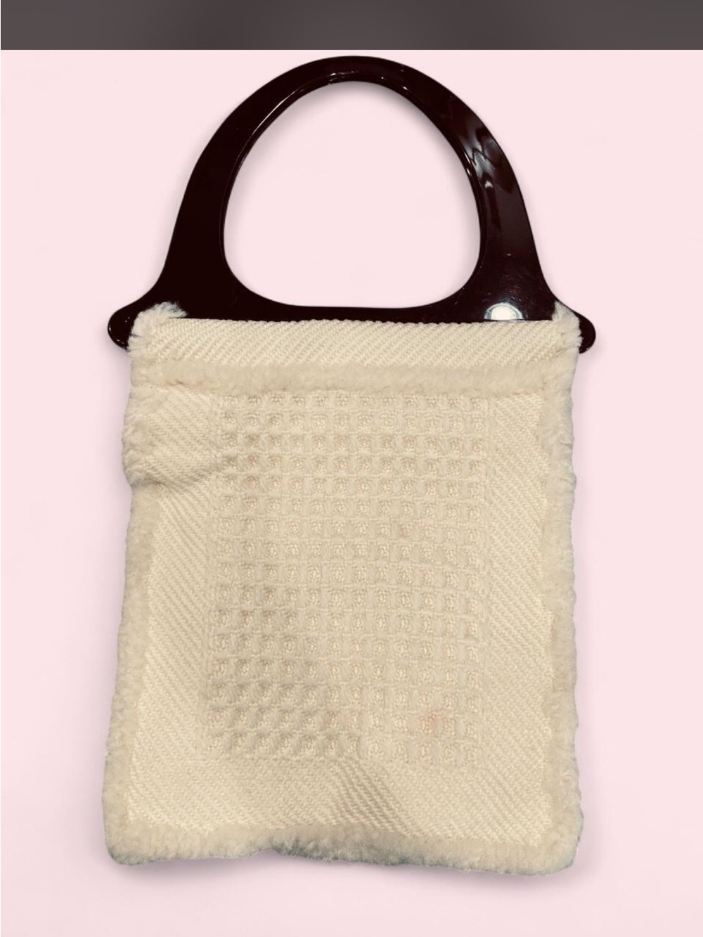 1970’s cream waffle pouch purse